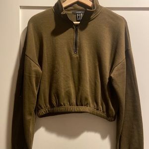 Cropped Quarter Zip Sweatshirt